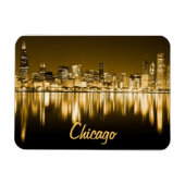 gouden skyline magneet van Chicago (Horizontaal)