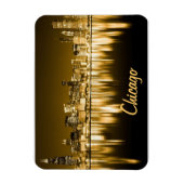 gouden skyline magneet van Chicago (Verticaal)