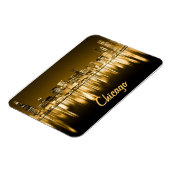 gouden skyline magneet van Chicago (Linkerzijde)