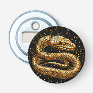 Gouden slang button flesopener