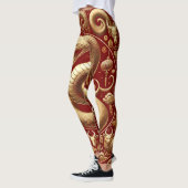 Gouden Slang Chinees Nieuwjaar Leggings (Links)