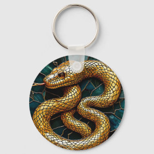 Gouden Slang Glas-in-Lood Hanger ✨🔑 Sleutelhanger