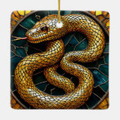 Gouden slang glas in lood keramisch ornament (Achterkant)