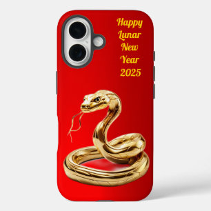 Gouden Slang Happy Lunar Nieuwjaar iPhone 16 Hoesje