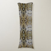 Gouden slang huidpatroon lichaamskussen (Voorkant Verticaal)