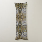 Gouden slang huidpatroon lichaamskussen (Achterkant (Verticaal))
