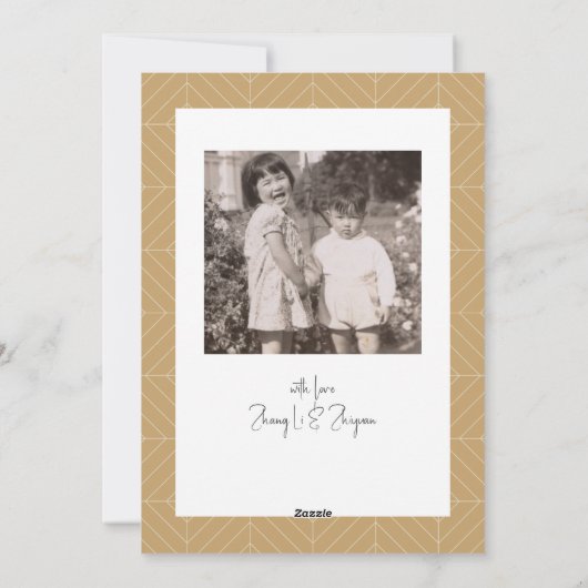 Gouden Slang & Paddenstoel Foto Chinees Nieuwjaar Feestdagenkaart (Achterkant)