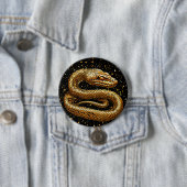 Gouden slang ronde button 7,6 cm (In situ)