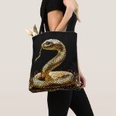 Gouden slang tote bag (Dichtbij)