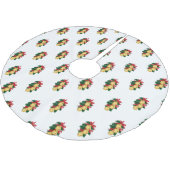 Gouden Sleigh Bell Groene Garland Red Ribbons Patr Kerstboom Rok (Gekanteld)