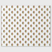 Gouden Sleigh Bells Christmas Garland Red Ribbons Cadeaupapier (Vlak)