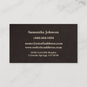 Gouden Sleutel Bruin Linnen Vastgoed Visitekaartje (Achterkant)