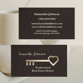 Gouden Sleutel Bruin Linnen Vastgoed Visitekaartje