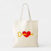 Gouden Sleutel Door Hart Tote Bag (Achterkant)