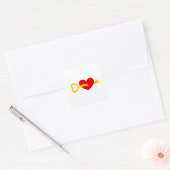 Gouden Sleutel Door Hart Vierkante Sticker