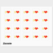 Gouden Sleutel Door Hart Vierkante Sticker (Vel)