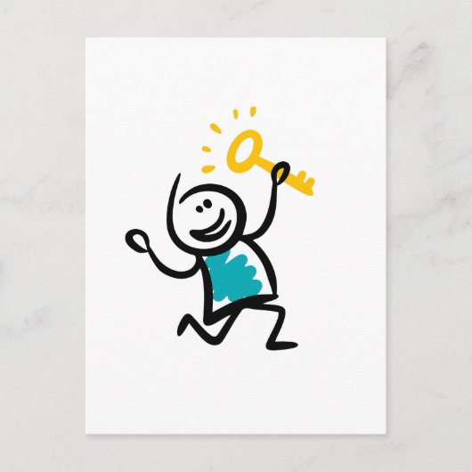 Gouden sleutel feestdagenkaart (Voorkant)