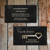 Gouden Sleutel Fluweel Zwart Vastgoed Visitekaartj Visitekaartje