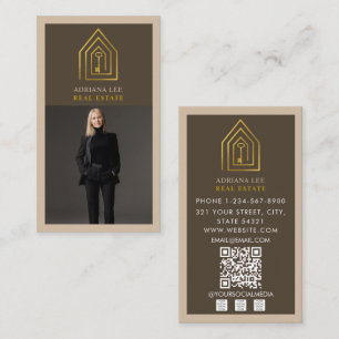 Gouden Sleutel Foto Real Estate Agent QR Code Brui Visitekaartje