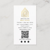 Gouden Sleutel Foto Real Estate Agent QR Code Wit Visitekaartje (Achterkant)