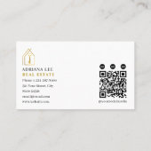 Gouden Sleutel Foto Real Estate Agent QR Code Wit Visitekaartje (Achterkant)