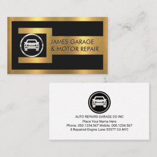 Gouden Sleutel Frame Zilveren Auto Moer Logo Visitekaartje