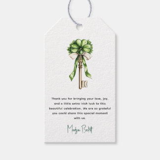 Gouden Sleutel Klaver Douane Bruidsfeest St. Patri Cadeaulabel