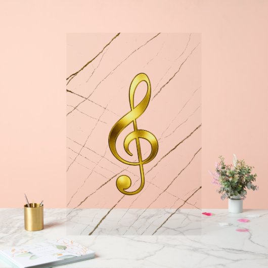 Gouden Sleutel Marmer Muurkunst Acryl Bord (Huwelijk)
