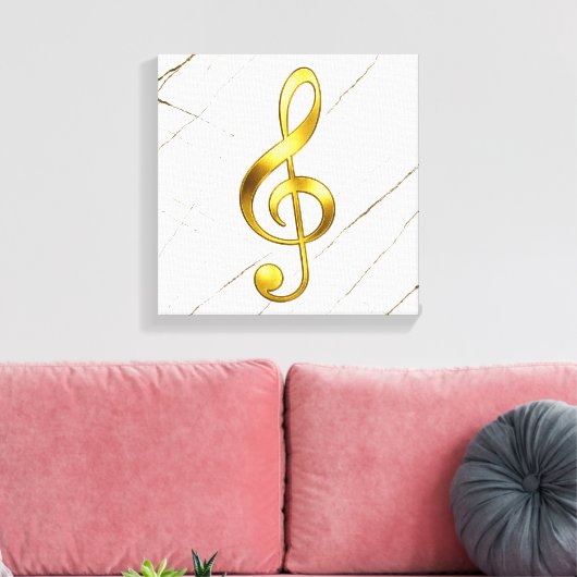 Gouden Sleutel Marmer Muurkunst Canvas Afdruk (Insitu (Woonkamer))