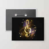 Gouden Sleutel Muziek Button (Voorkant / Achterkant)