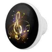 Gouden Sleutel Muziek Keramische Knop (Rechts)