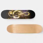 Gouden Sleutel Muziek Persoonlijk Skateboard (Horizontaal)