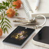 Gouden Sleutel Muziek Sleutelhanger (Voorkant Rechts)