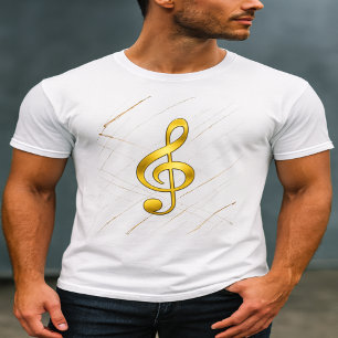 Gouden Sleutel Shirt – Elegante Muziekinspiratie