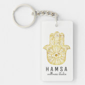 Gouden Sleutelhanger Hamsa (Voorkant)