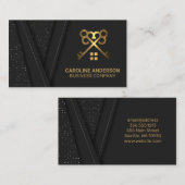 Gouden Sleutels en Home Logo | Vastgoed Visitekaartje (Voorkant / Achterkant)