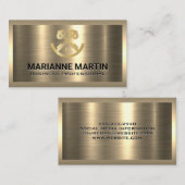 Gouden Sleutels | Vastgoedlogo | Metaalachtig Visitekaartje (Voorkant / Achterkant)