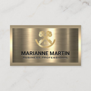Gouden Sleutels   Vastgoedlogo   Metaalachtig Visitekaartje