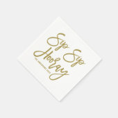 Gouden slok Hooray Hand geletterde papieren servet (Hoek)