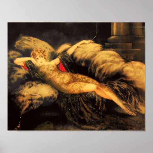 Gouden sluier door Louis Icart Poster (Voorkant)