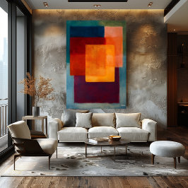 Gouden Sluier – Hemelse Kleurvelden Abstracte Wand Poster