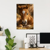 Gouden Sluimering zachte Veulen Poster (Thuiskantoor)