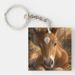 Gouden Sluimering zachte Veulen Sleutelhanger