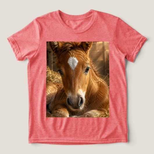 Gouden Sluimering zachte Veulen Tri-Blend Shirt (Design voorkant)