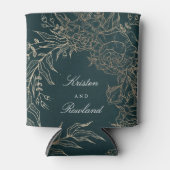 Gouden Smaragd Bloem Krans Smaragd Groene Bruiloft Blikjeskoeler (Voorkant)