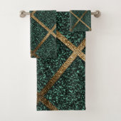 GOUDEN SMARAGD EDELSTENEN BADHANDDOEK SET BAD HANDDOEK (Insitu)