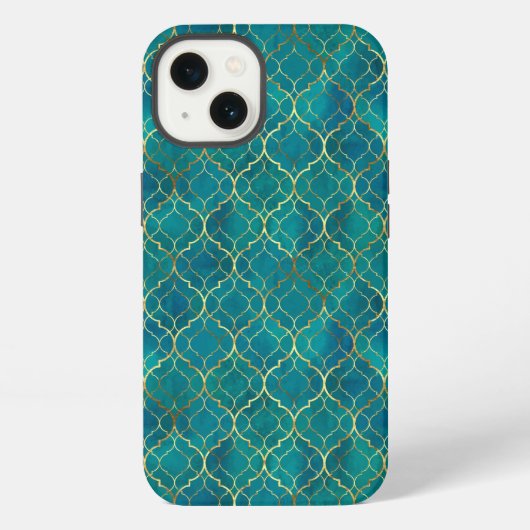Gouden Smaragd Geometrie iPhone Hoesje (Achterkant)