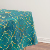 Gouden Smaragd Geometrie Tafelkleed (Voorbeeld)
