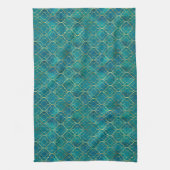 Gouden Smaragd Geometrie Theedoek (Verticaal)