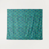 Gouden Smaragd Geometrie Wandkleed (Voorkant (horizontaal))